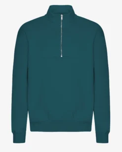 Organic Quarter Zip - Ocean Green
