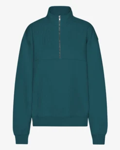 Organic Quarter Zip - Ocean Green