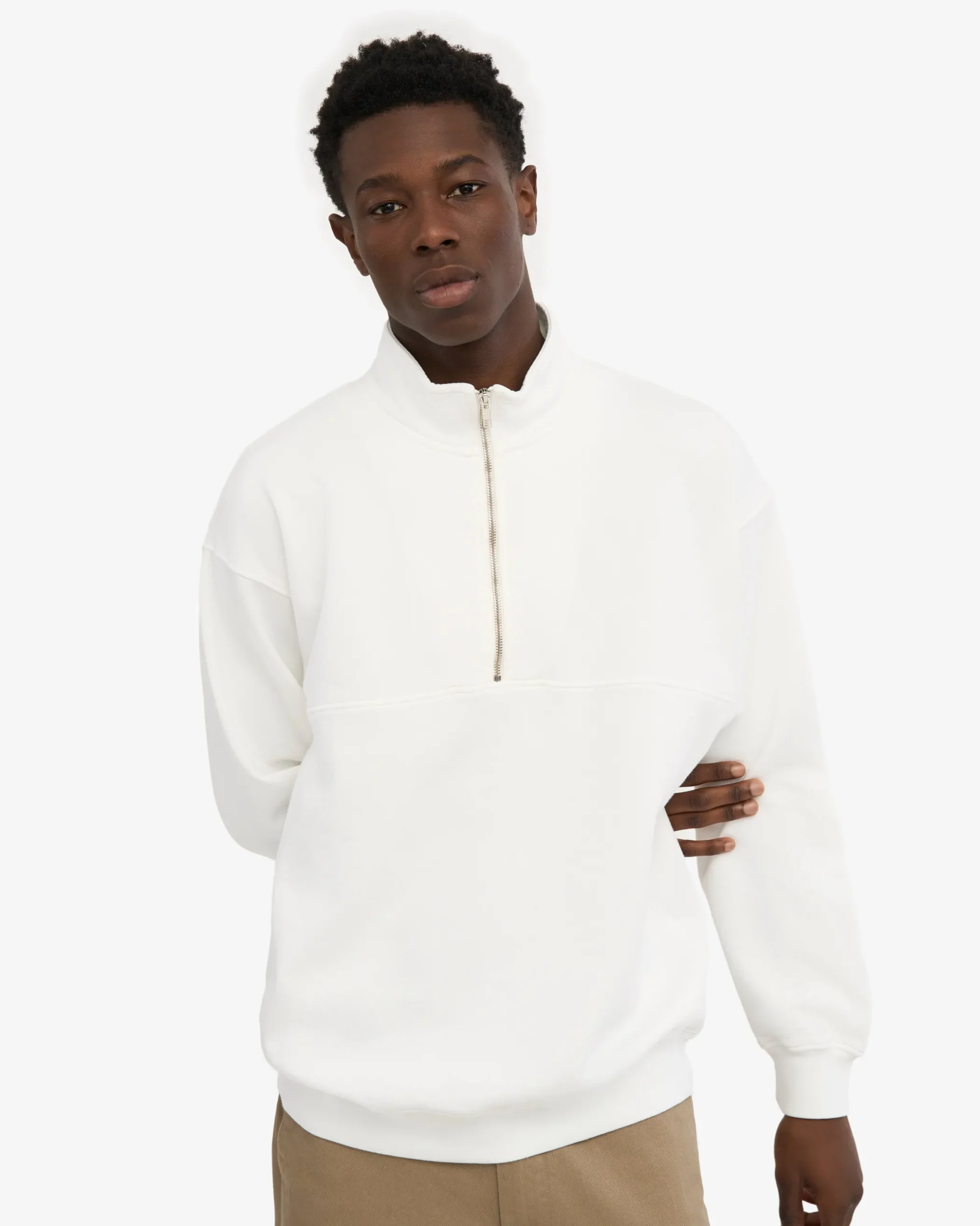 Organic Quarter Zip - Optical White