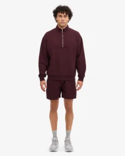 Organic Quarter Zip - Oxblood Red