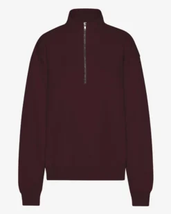 Organic Quarter Zip - Oxblood Red