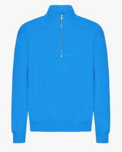 Organic Quarter Zip - Pacific Blue