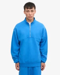 Organic Quarter Zip - Pacific Blue