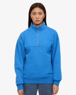 Organic Quarter Zip - Pacific Blue