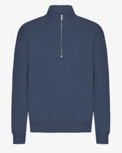 Organic Quarter Zip - Petrol Blue