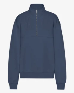 Organic Quarter Zip - Petrol Blue