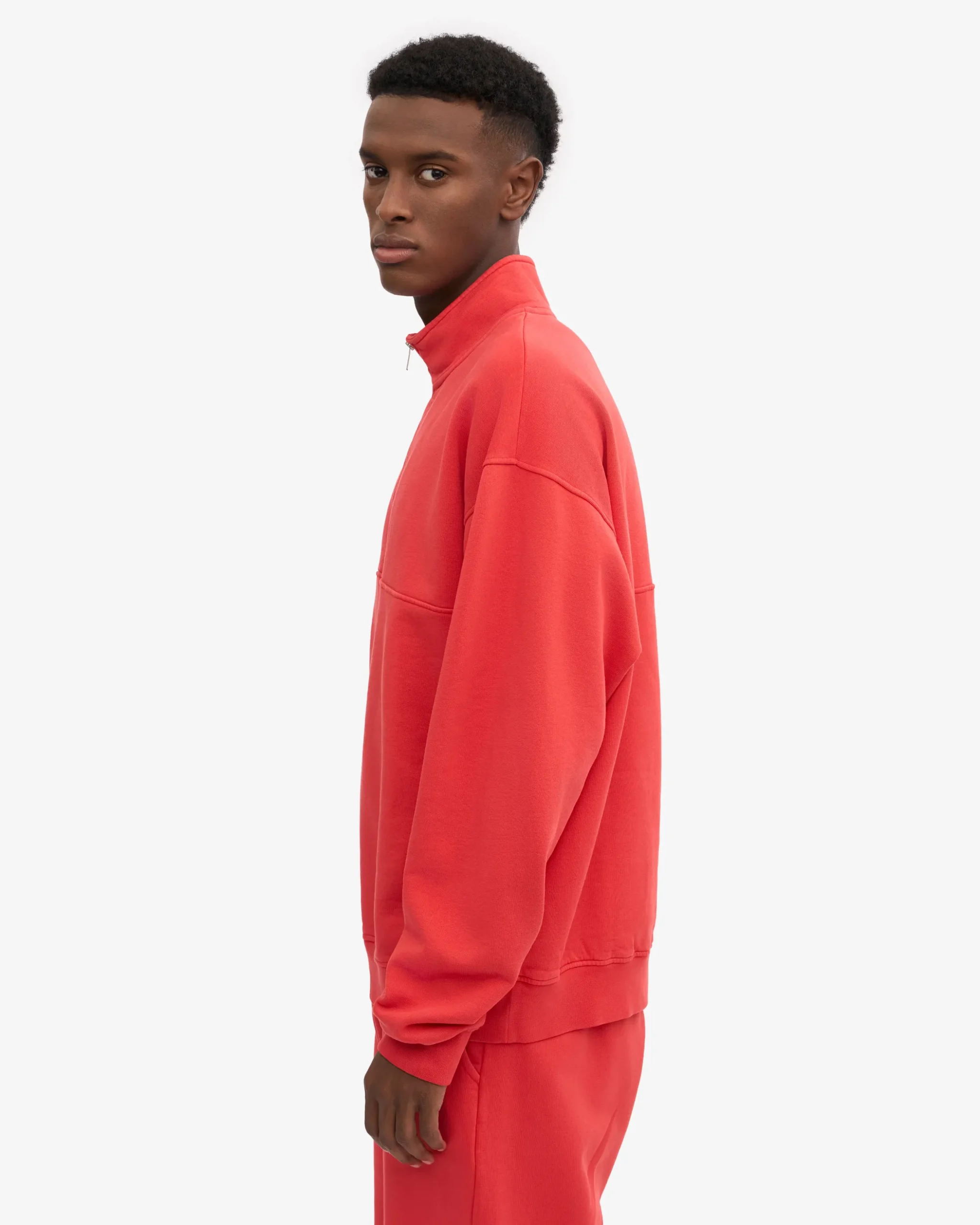 Organic Quarter Zip - Red Tangerine