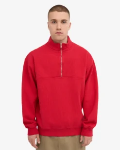 Organic Quarter Zip - Scarlet Red