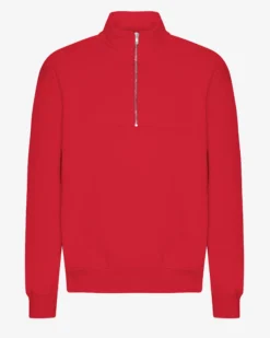 Organic Quarter Zip - Scarlet Red