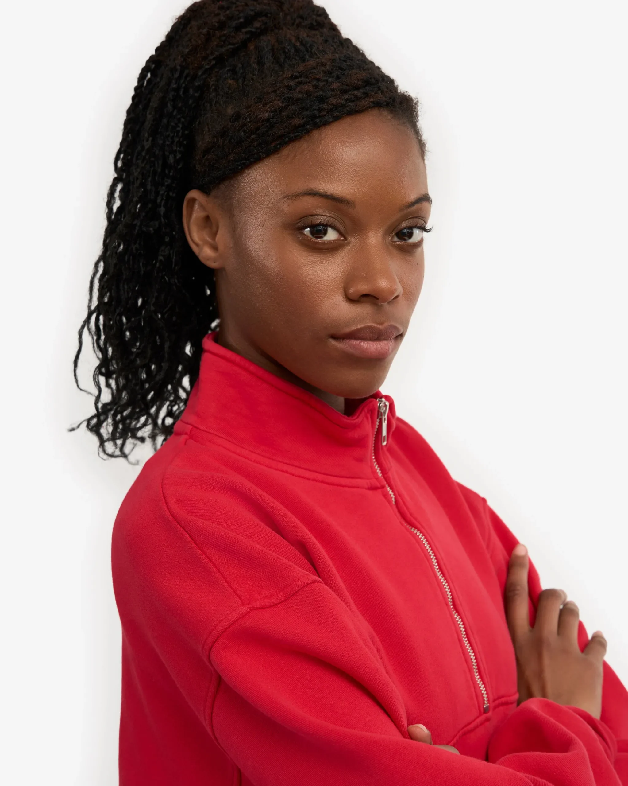 Organic Quarter Zip - Scarlet Red