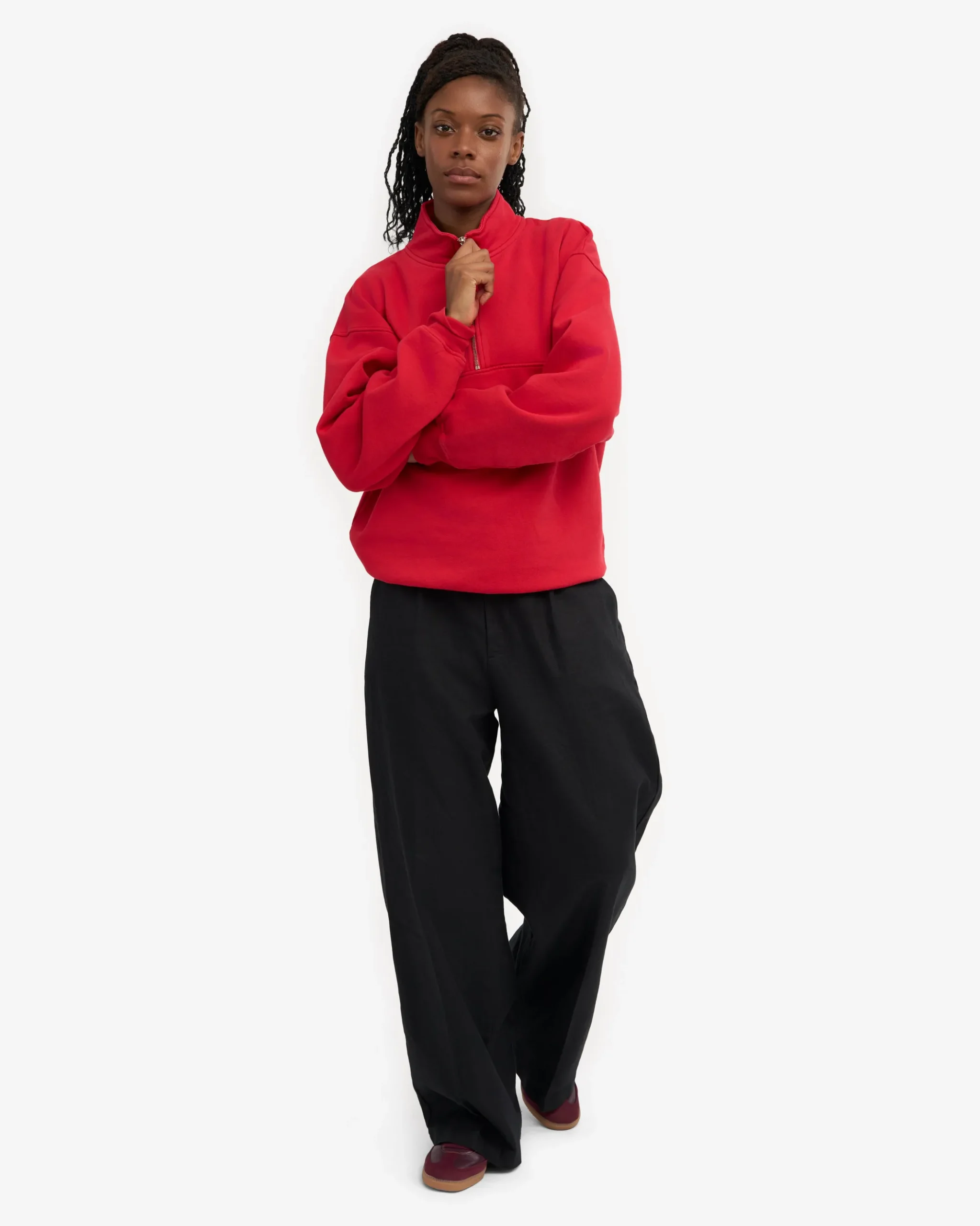 Organic Quarter Zip - Scarlet Red
