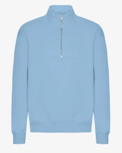Organic Quarter Zip - Seaside Blue