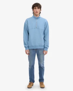Organic Quarter Zip - Seaside Blue