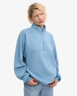 Organic Quarter Zip - Seaside Blue