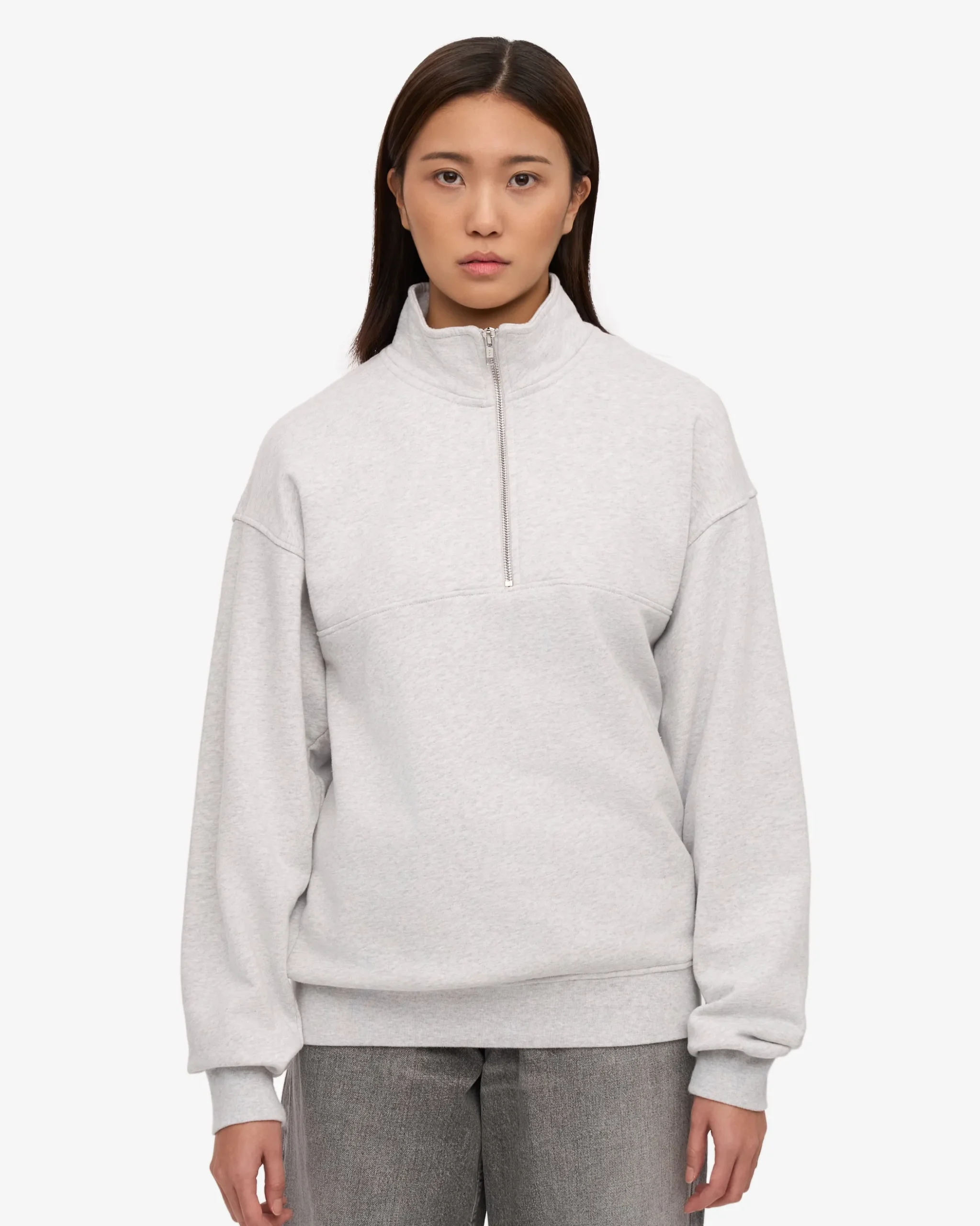 Organic Quarter Zip - Snow Melange