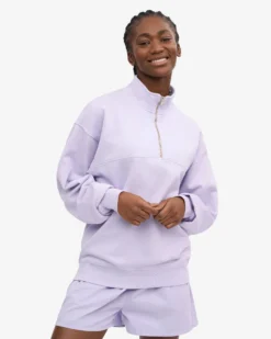 Organic Quarter Zip - Soft Lavender