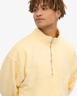 Organic Quarter Zip - Soft Yellow