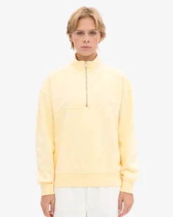 Organic Quarter Zip - Soft Yellow