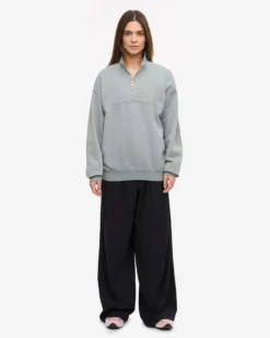 Organic Quarter Zip - Steel Blue