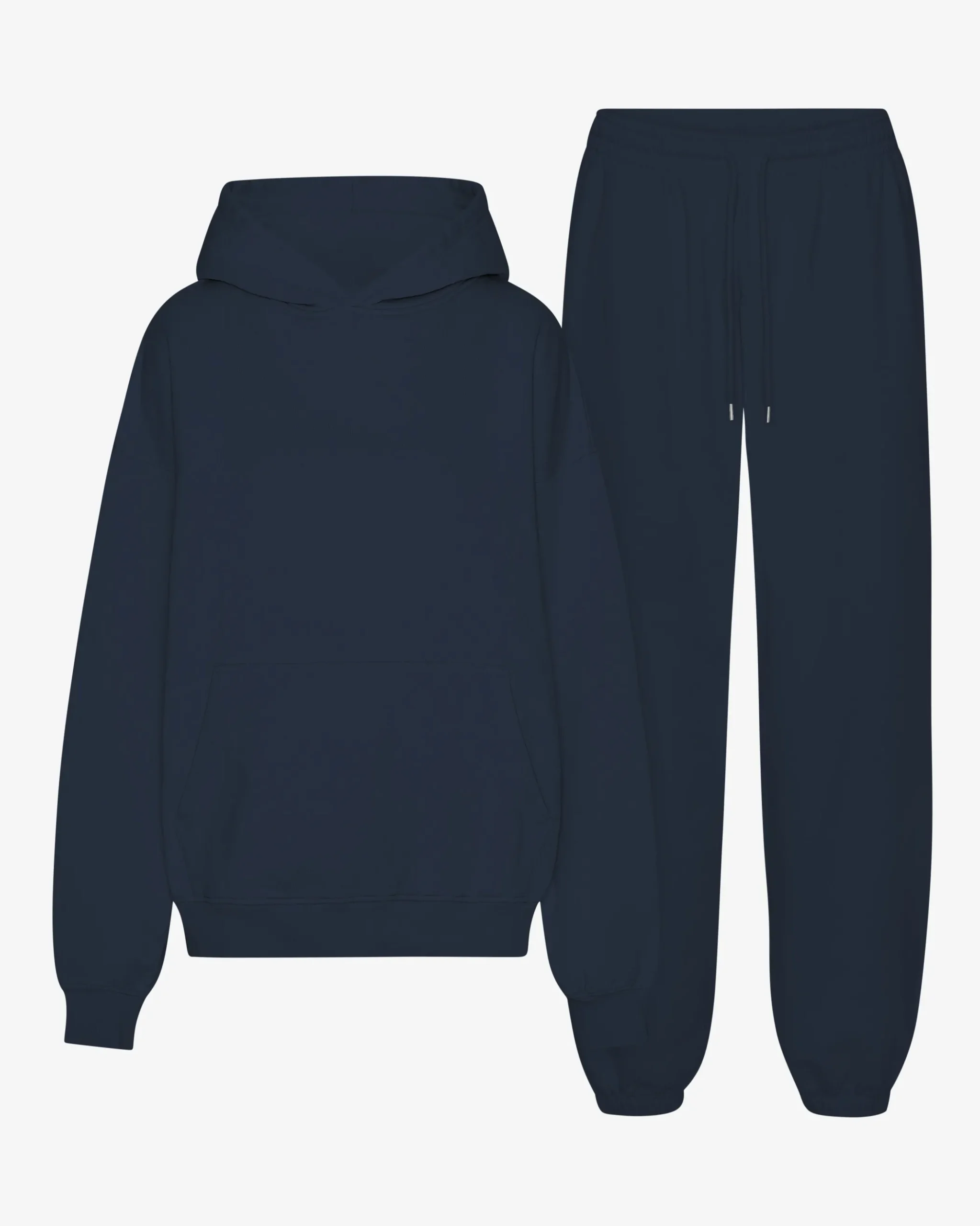 Organic Relaxed Hood Sweatsuit - Navy Blue