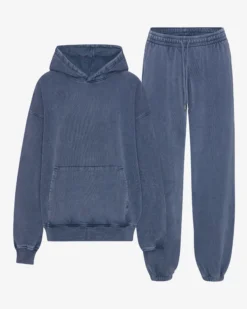 Organic Relaxed Hood Sweatsuit - Neptune Blue