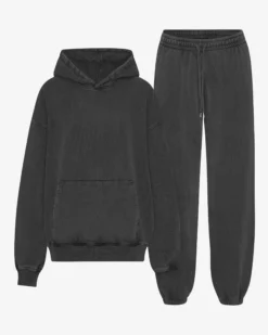 Organic Relaxed Hood Sweatsuit - Faded Black