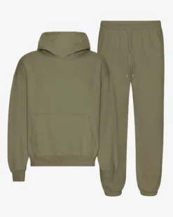 Organic Relaxed Hood Sweatsuit - Dusty Olive