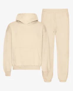 Organic Relaxed Hood Sweatsuit - Ivory White