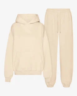 Organic Relaxed Hood Sweatsuit - Ivory White