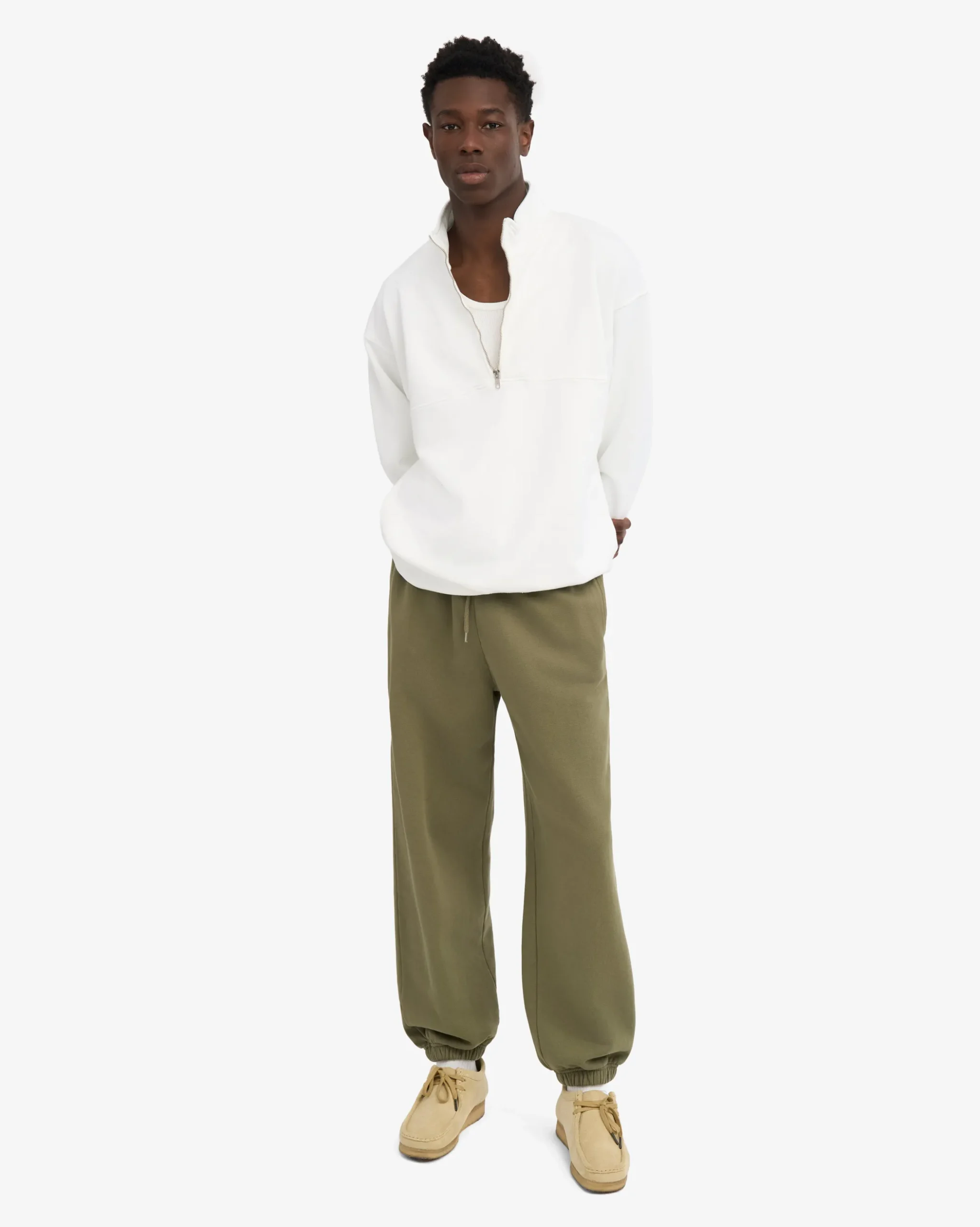 Organic Relaxed Sweatpants - Dusty Olive