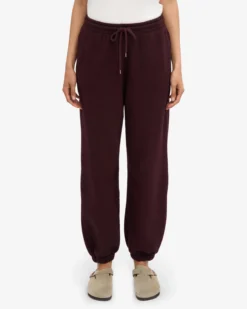 Organic Relaxed Sweatpants - Oxblood Red