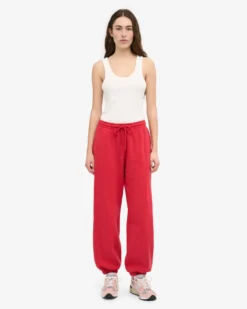 Organic Relaxed Sweatpants - Red Tangerine