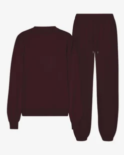 Organic Relaxed Sweatsuit - Oxblood Red