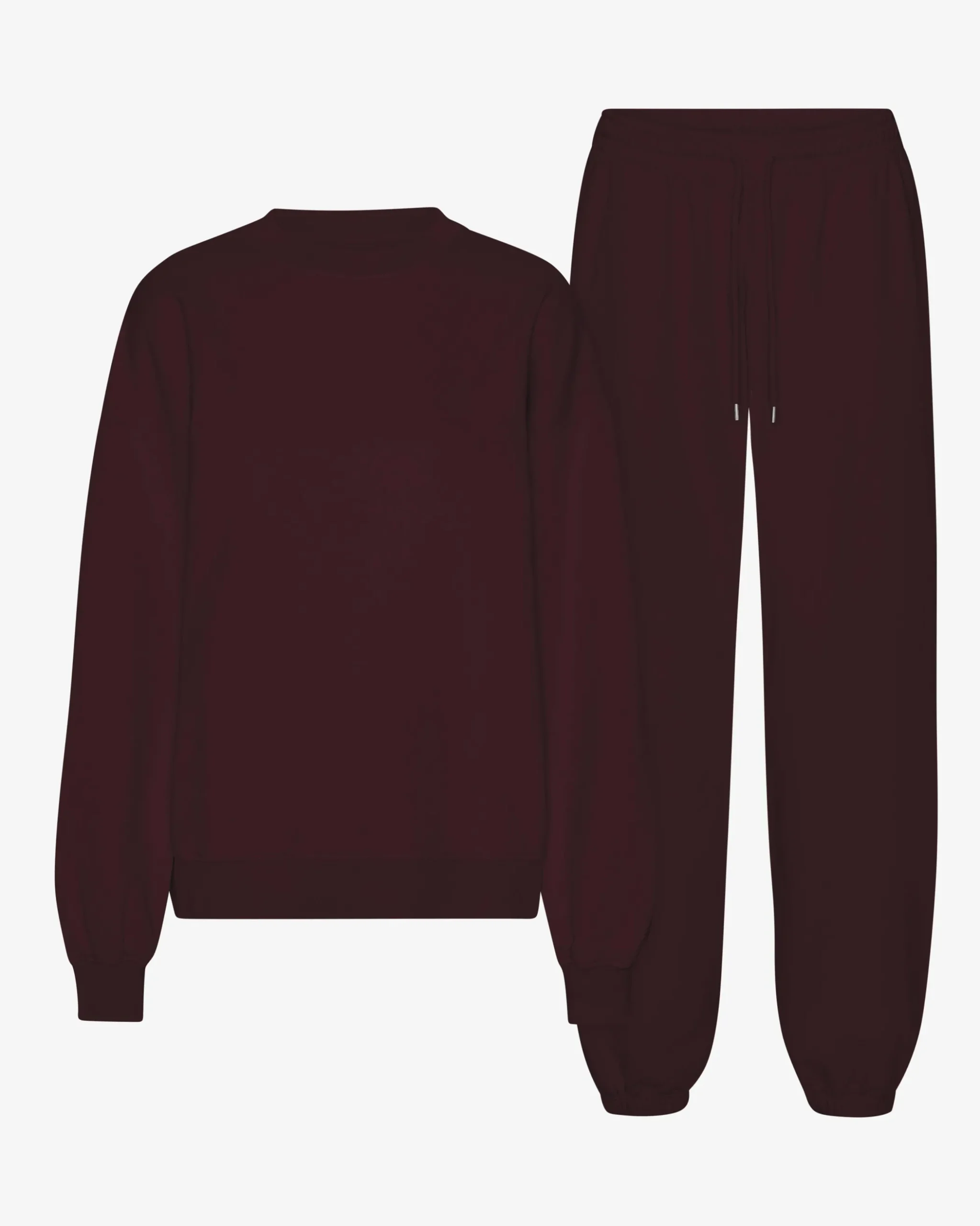 Organic Relaxed Sweatsuit - Oxblood Red
