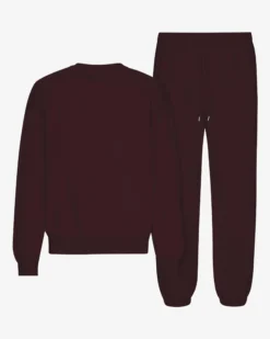 Organic Relaxed Sweatsuit - Oxblood Red