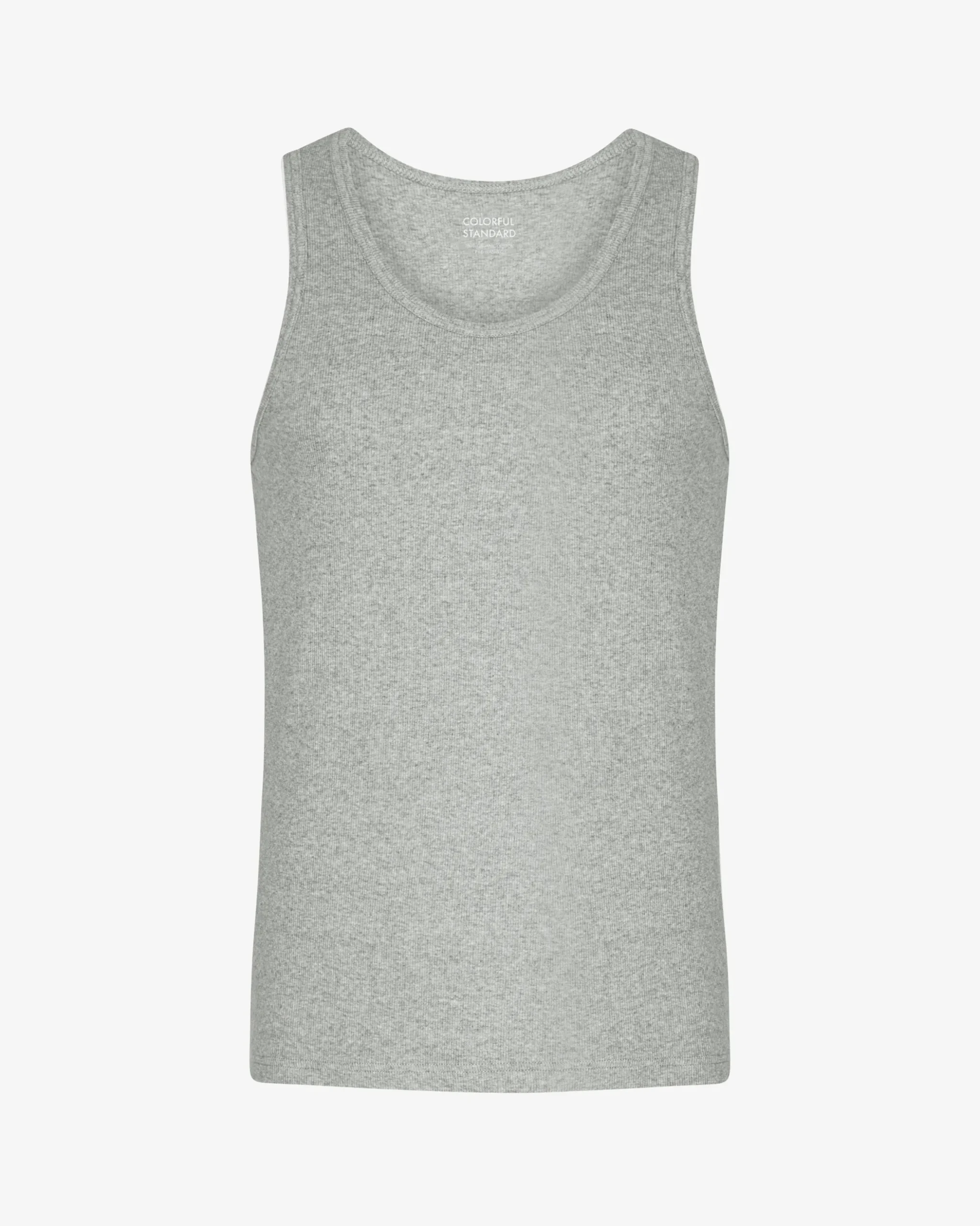 Organic Rib Tank Top - Heather Grey