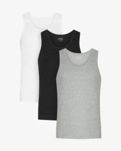Organic Rib Tank Top - Mixed 01 (3-Pack)