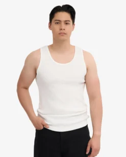 Organic Rib Tank Top - Optical White