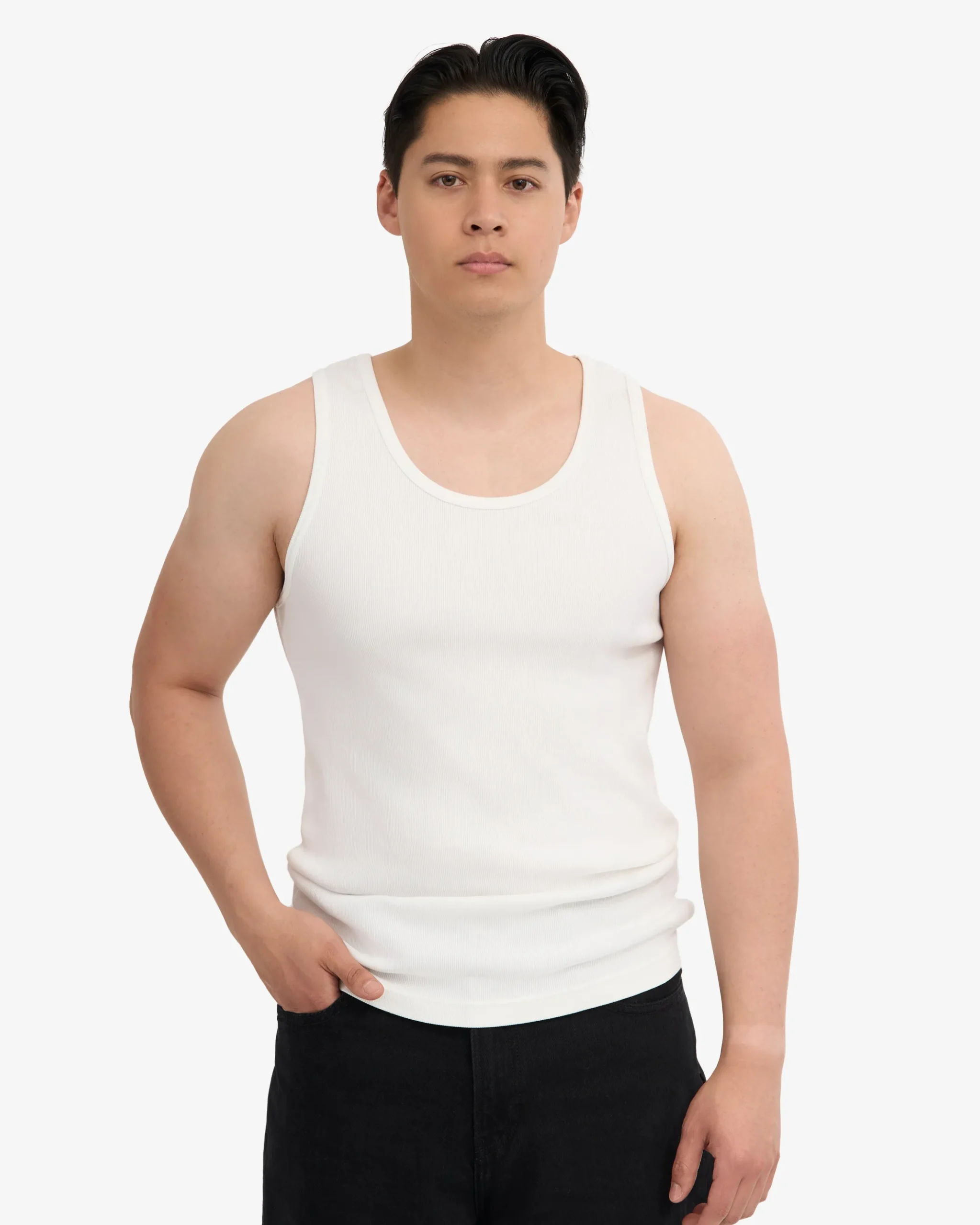 Organic Rib Tank Top - Optical White