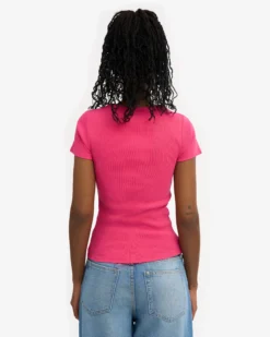 Organic Rib T-Shirt - Bubblegum Pink