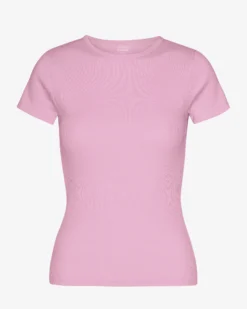Organic Rib T-Shirt - Cherry Blossom