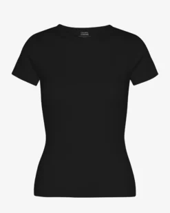 Organic Rib T-Shirt - Deep Black