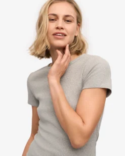 Organic Rib T-Shirt - Heather Grey