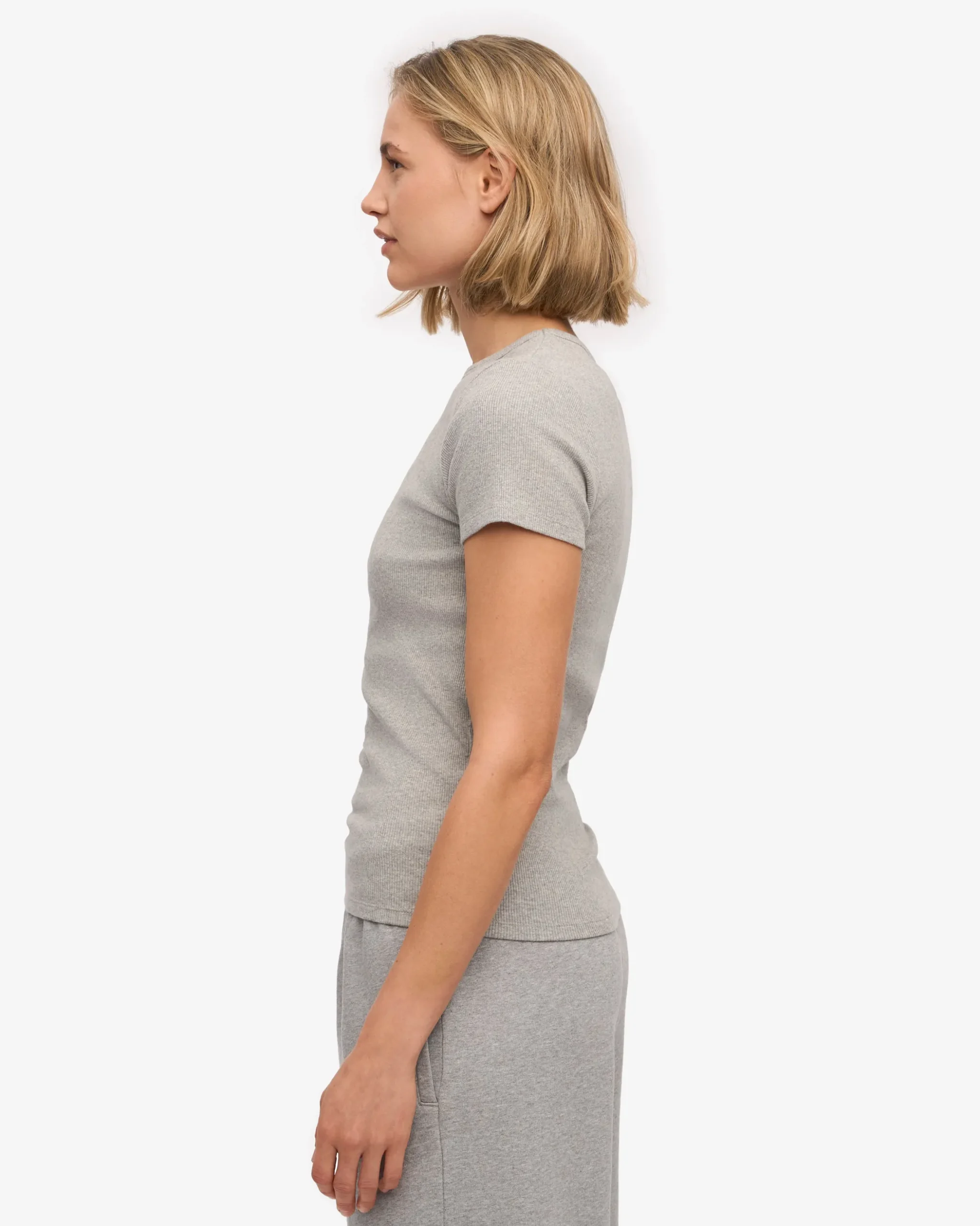 Organic Rib T-Shirt - Heather Grey