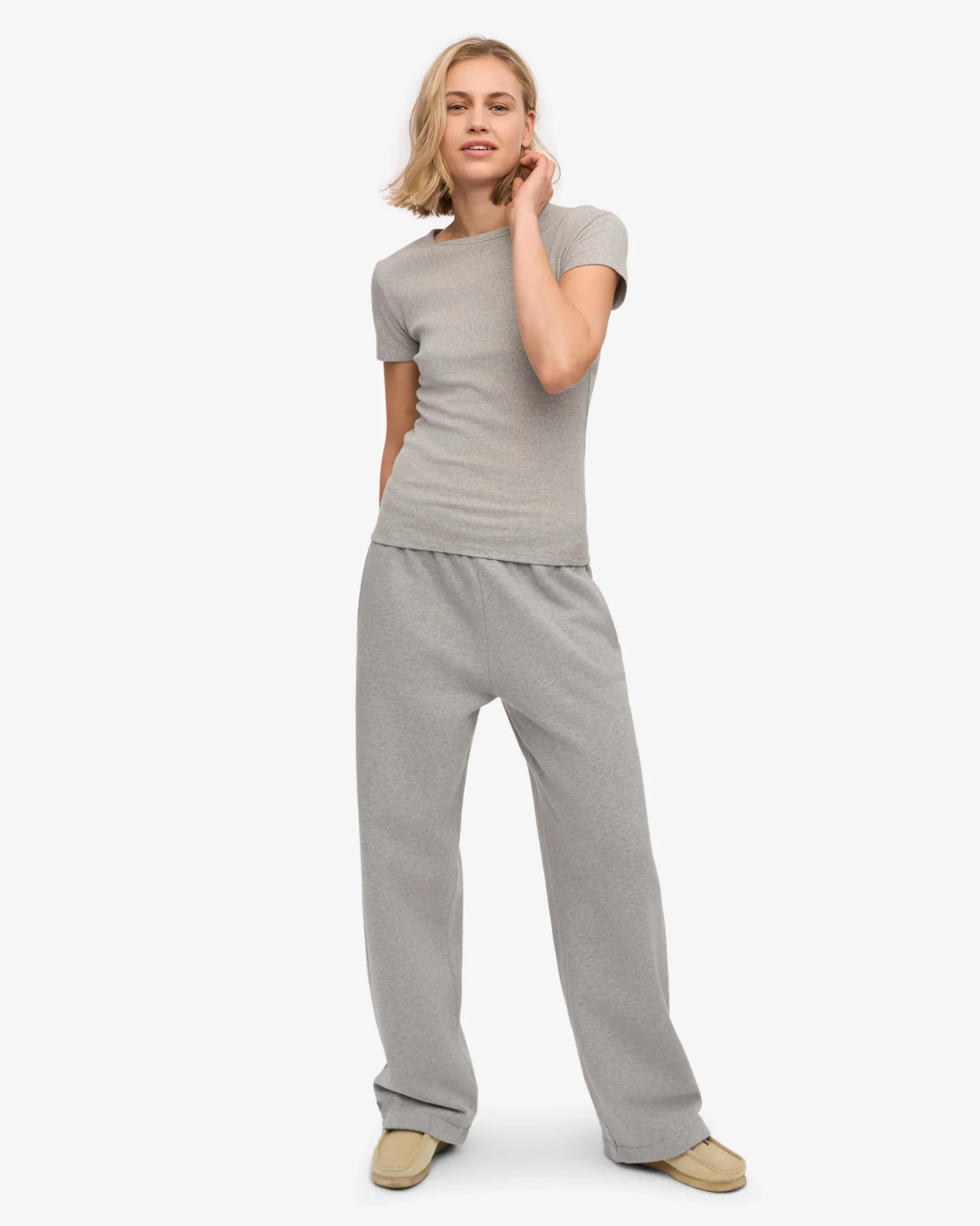 Organic Rib T-Shirt - Heather Grey