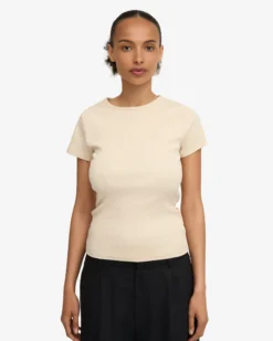 Organic Rib T-Shirt - Ivory White