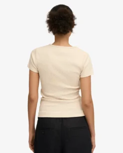 Organic Rib T-Shirt - Ivory White