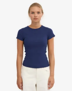 Organic Rib T-Shirt - Marine Blue