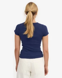 Organic Rib T-Shirt - Marine Blue