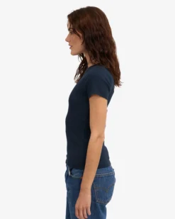 Organic Rib T-Shirt - Navy Blue